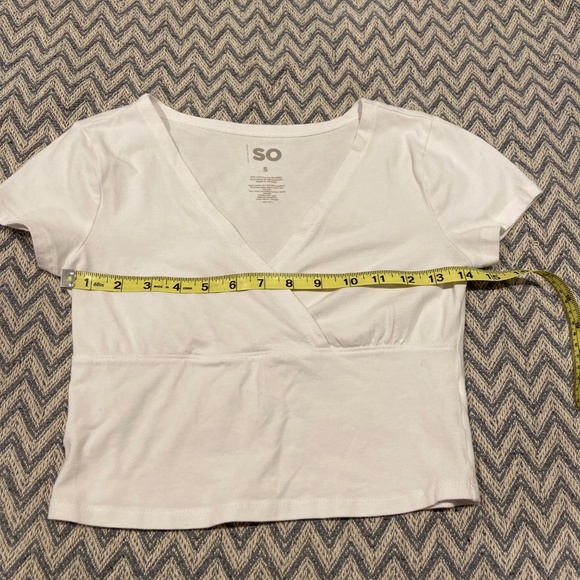 SO White Wrap Crop Top – Size Small - Picture 2 of 4